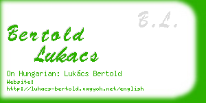 bertold lukacs business card